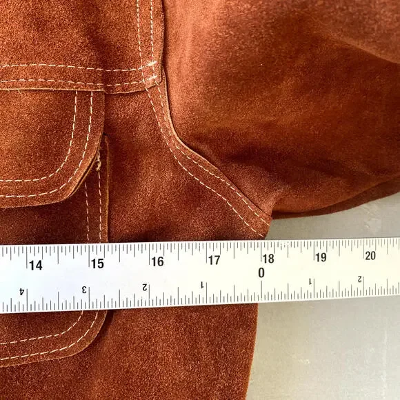 Vintage‎ Suede Jacket Womens 12 Western Ranchman Outfitters Brown Lined - Picture 8 of 10